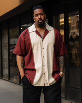 Men's Big & Tall Retro 90s Rock Plaid Short-Sleeved Shirt